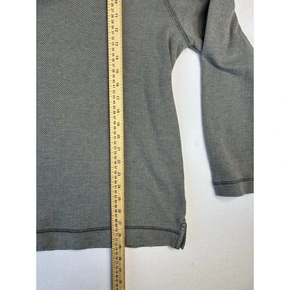 Tommy Bahama Pullover Mens XL Grey Herringbone Cotton Quarter‎ Button Sweater